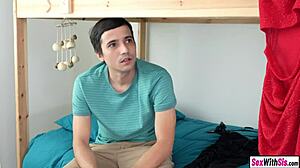 Tiny blonde teen 18+ lets perv stepbro fuck her pussy after the party?