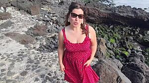 Seductive Stepmom Teaches Free Sex Lessons on Crowded Public Beach