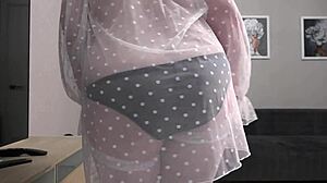 my plump milf's big walking ass shakes in sexy panties and lingerie