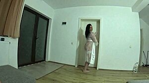 sexy satin robe hides intense face-fucking cum play tease