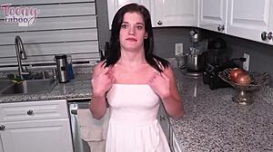 So the busty babysitter sneaks into bed and stepdad seth brogan pounds her big tits and juicy pussy relentlessly