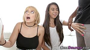 my horny stepdaughter's small tits bounce on monster cock