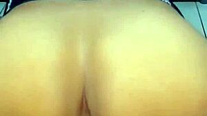 Young trans girl uses dildo on all fours