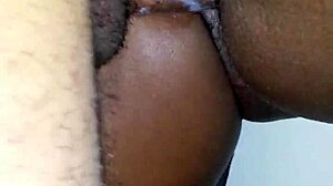 Having sex against the wall with her wet pussy