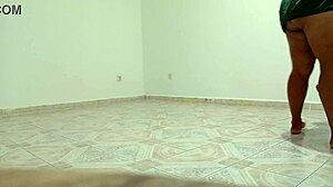 curvy chubby mexican neighbor cleans her new apartment bending over her fat ass