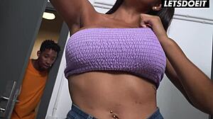 Huge Tits Latina Caught Naked Bent Over by Horny BBC Receptionist in Hostel