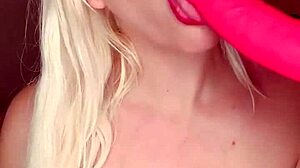 Hot blonde does sexy dance and dildo MASTURBATION in cowgirl!