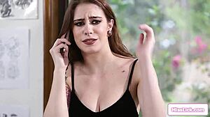 The babe casually rims the teen tattoo artist before facesitting her in a playful session