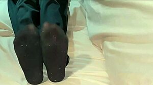 Korean Girl in Self Bondage with Socks Before Taking a Nap