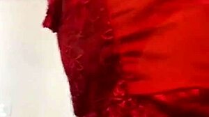 she wears red panties for anal fucking