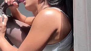 big booty brunette meets stepbrother for amateur fun