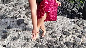 Seductive Stepmom Teaches Free Sex Lessons on Crowded Public Beach