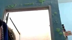 I watch an Indonesian teen girl bathing on webcam, feeling relaxed.