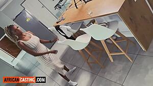 I stripped the busty 18yo blonde ebony and pounded her hard in casting