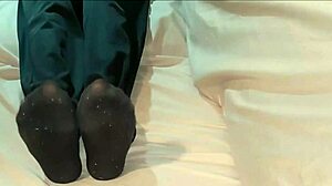 Korean Girl in Self Bondage with Socks Before Taking a Nap