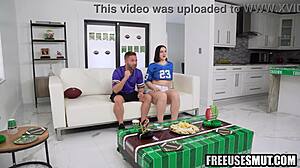 Stepdad And Stepdaughter Watching Superbowl - Freeuse Porn