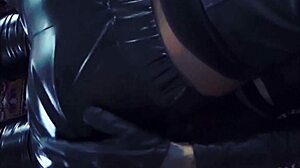 leather at the office group scene