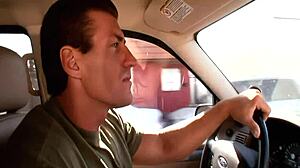 Let's fuck that big tits blonde milf hard in the garden!