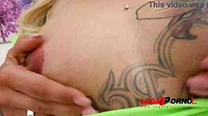 harleen van hynten's tanned milf body takes balls deep anal dap fisting and piss