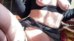 this beauty rides two dildos with her perfect ass squirting orgasms in a horny solo show up close