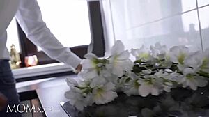 Christina Miller, hot Latina MILF stepmom, gets romantic creampie with big natural tits