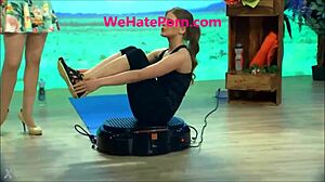 jana hartmann flashes upskirt on television! sexy celebrity oops