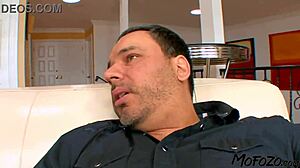 horny amateur receives big facial while boyfriend watches