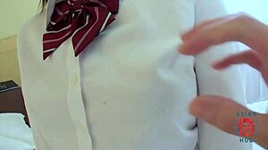 bet you crave that horny asian schoolgirl pussy creampied deep by older man doggystyle