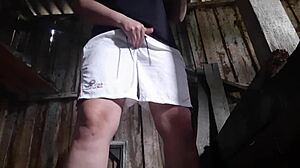 Village Girl Masturbates In A Barn With Her Clothes On So No One Catches Her