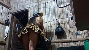 Brunette milf goddess performs bold first erotic dance for Latin fans exclusively