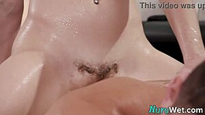 Petite Blonde Masseuse Cover Her Naked Body With Nuru Gel And Suck Her Client - Katie Kush Victor Ray