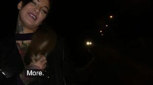 public agent sexy tattooed horny minx night time fuck and facial