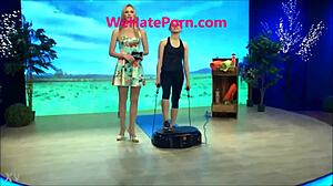 jana hartmann flashes upskirt on television! sexy celebrity oops