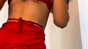 she wears red panties for anal fucking