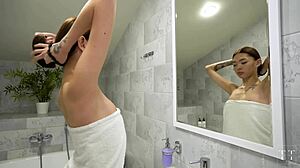 skinny asian teen wrecked hard then gulps thick cum load