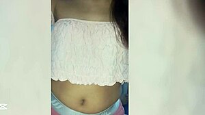 18-year-old girl with perfect tits sucks my fingers in real amateur homemade video