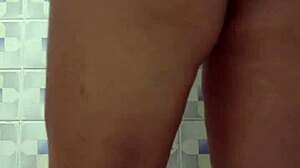 Madura Flashes Big Ass in Public Bathroom Tease