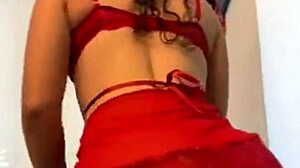 she wears red panties for anal fucking