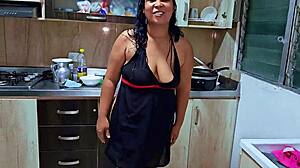 Oh god, squirting hard in the kitchen for my stepson... wanna be my horny new boy?