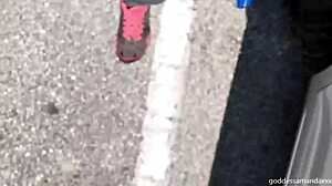 follow my sweaty socks and sneakers on this outdoor walk milf