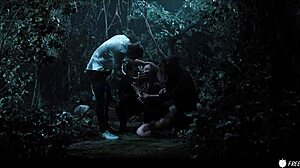 imagine this big titted asian bound in woods used hard like a doll...