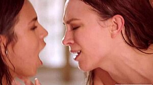 two busty curvy babes get oiled up for giant playtime