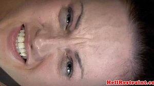 WHIPPED MASKED TATTOOED BDSM SUB BOUND DOMINATED WITH CLAMPS CLOSE UP!