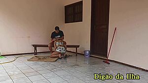 three hot latinas sneak fuck their muscular tattooed friend doggystyle bent over