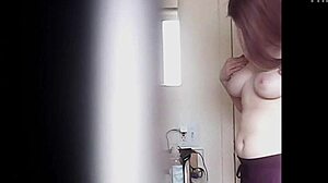 watching this big boobs blonde changing her massive tits