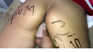 sexy santa latina prostitute plays dirty with huge dildo toys nonstop