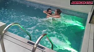 took my chick to motel fucked her in pool calmed her ass