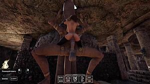 The ancient statue suddenly wakes up in the 3D hentai game and starts pounding Lara Croft's pussy rhythmically.