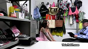 Horny lingerie cougar milf demands hardcore fuck during office police cavity search