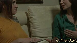 Busty Lesbian Teens Tribbing Scissoring Fingering Kissing HD